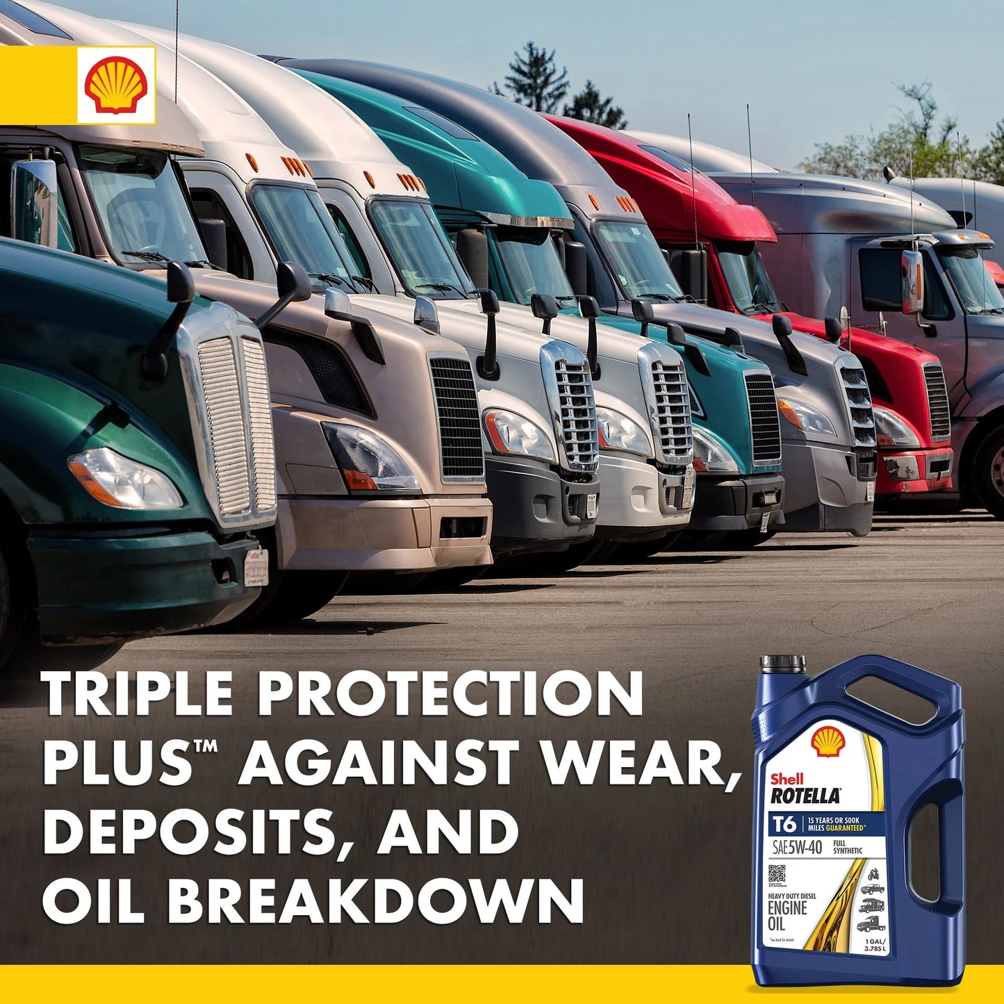 Shell T6 Full Synthetic 5W-40 Motor Oil, 1 Gallon (3 Pack)