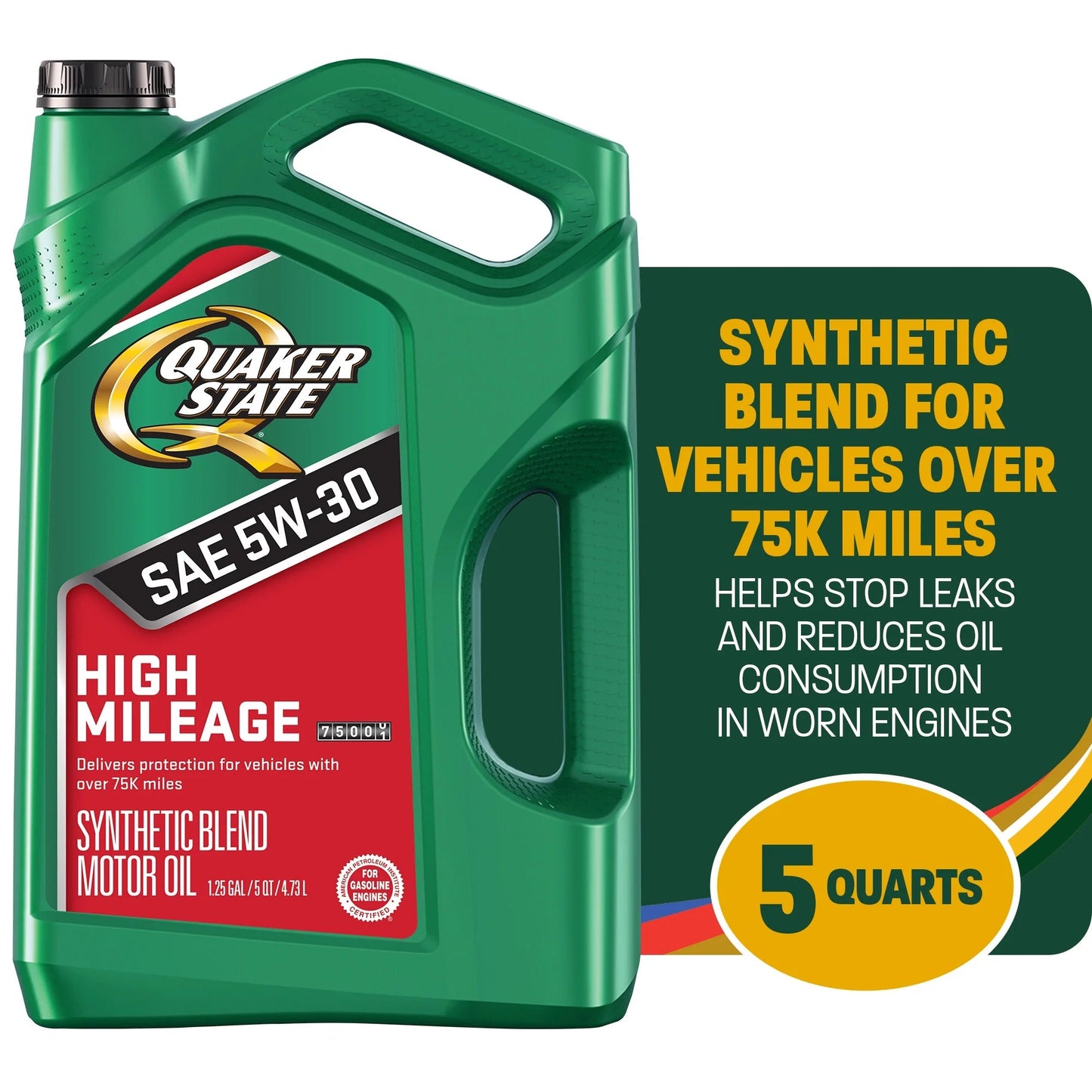 High Mileage 5W-30 Motor Oil, 5 Quart