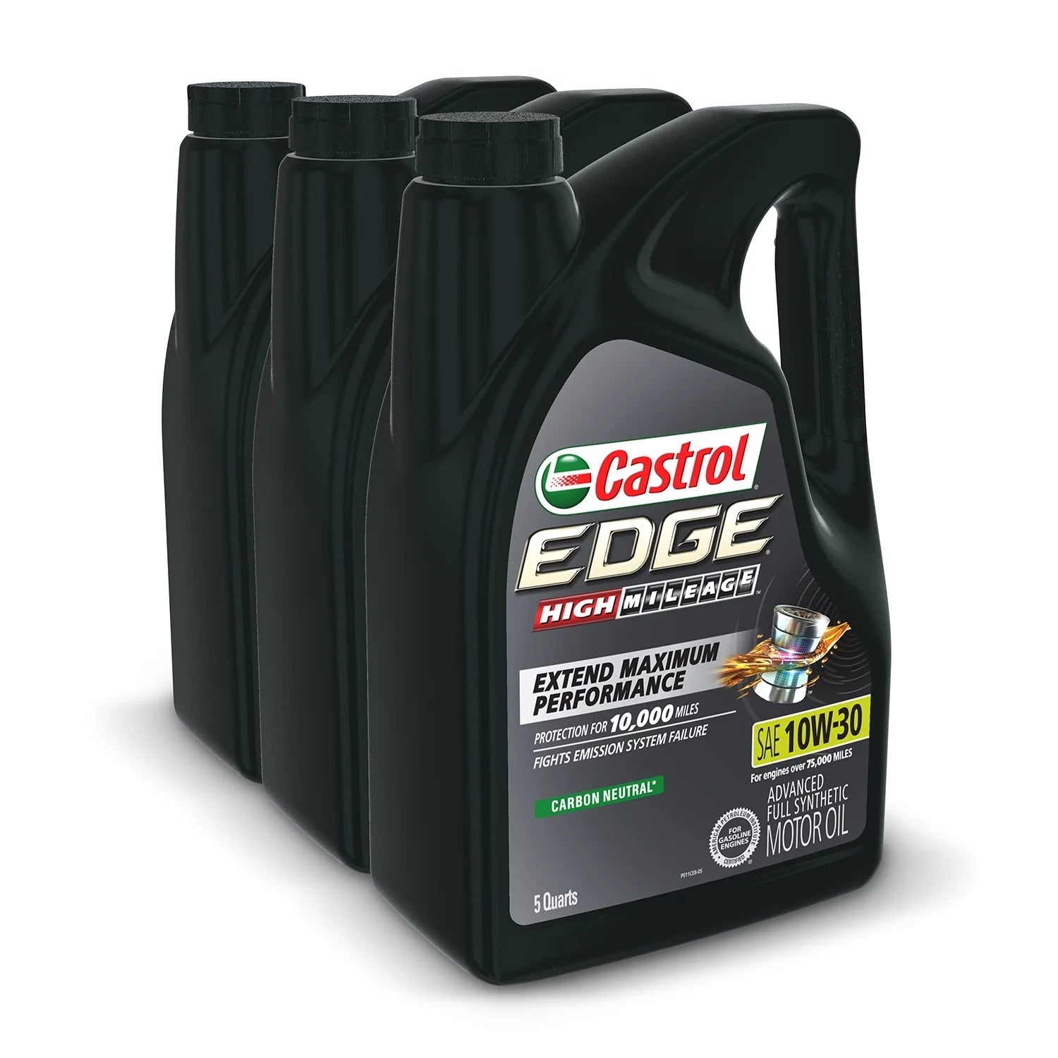 Edge High Mileage 10W-30 Advanced Full Synthetic Motor Oil, 5 Quarts, Case of 3