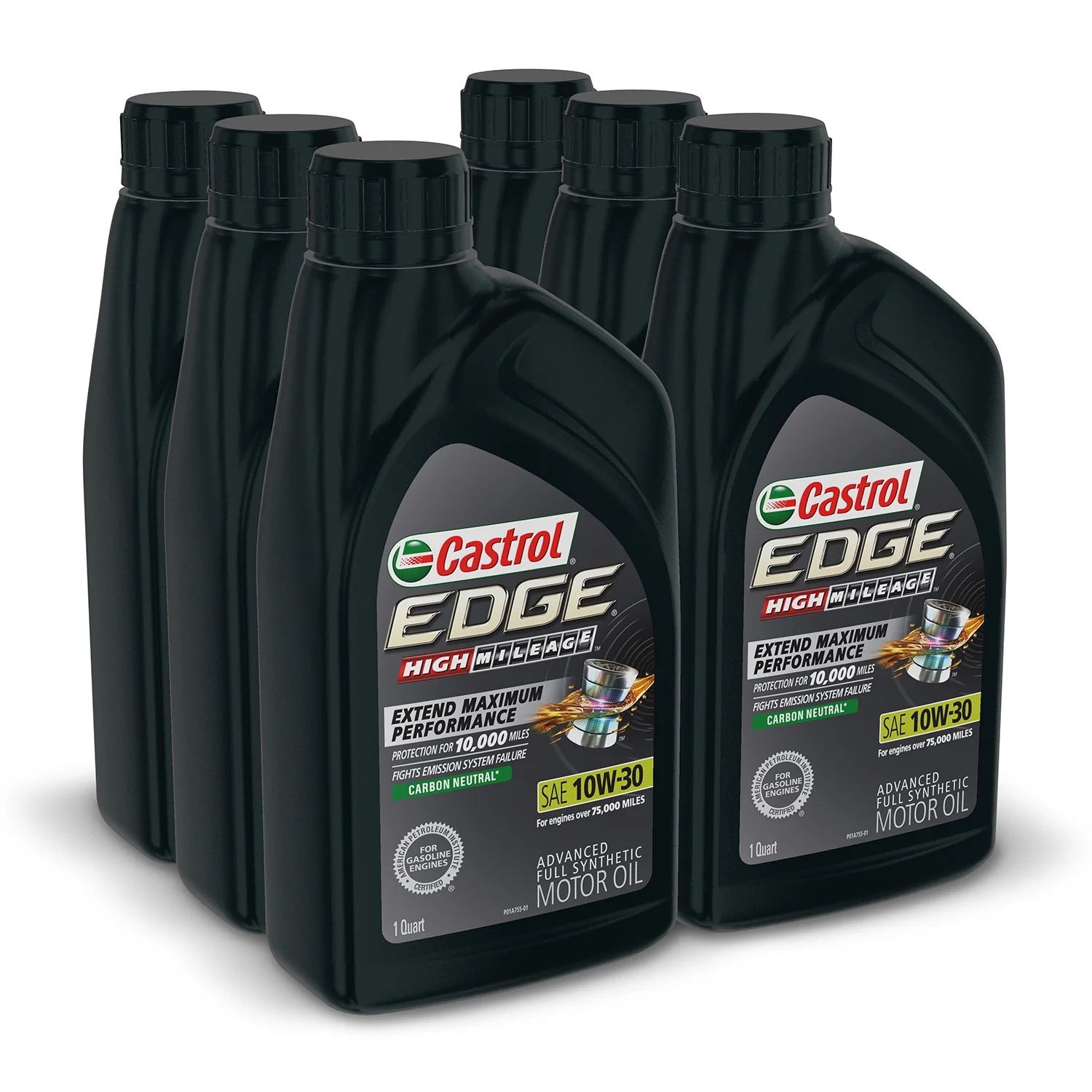 Edge High Mileage 10W-30 Advanced Full Synthetic Motor Oil, 1 Quart, Case of 6