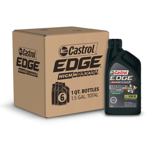 Edge High Mileage 10W-30 Advanced Full Synthetic Motor Oil, 1 Quart, Case of 6