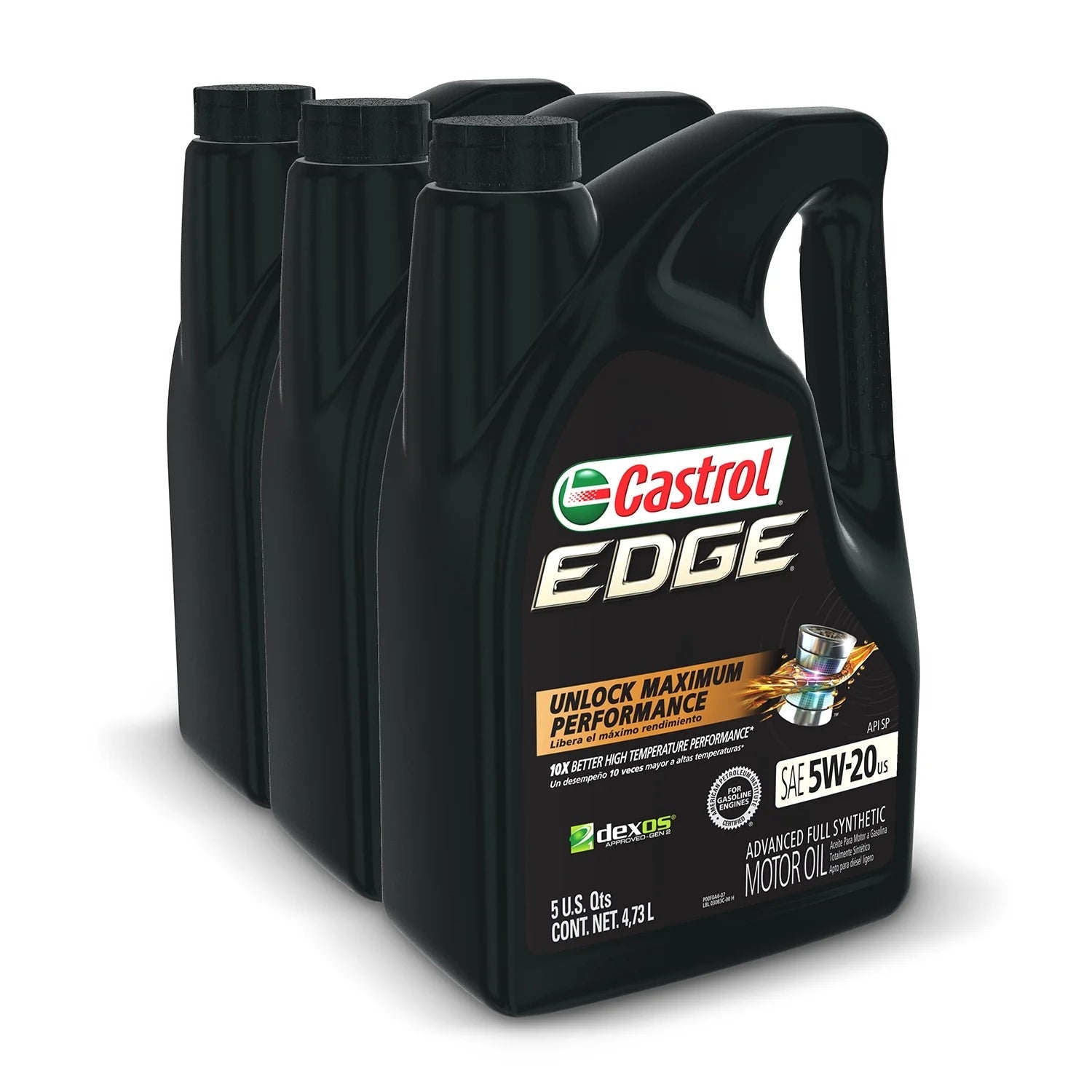 Edge 5W-20 Advanced Full Synthetic Motor Oil, 5 Quarts, Case of 3