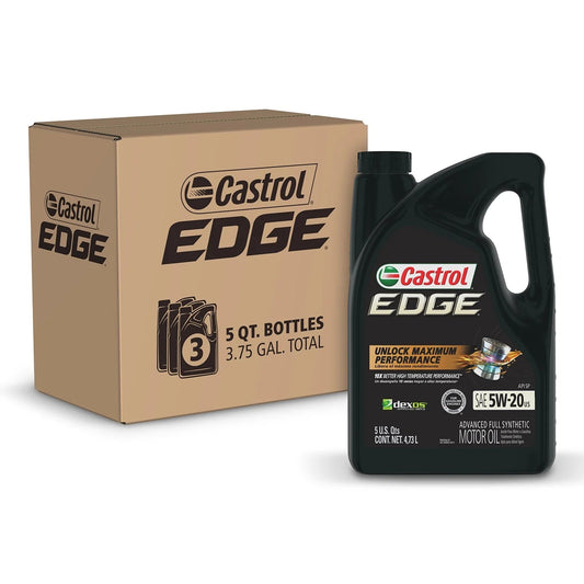 Edge 5W-20 Advanced Full Synthetic Motor Oil, 5 Quarts, Case of 3