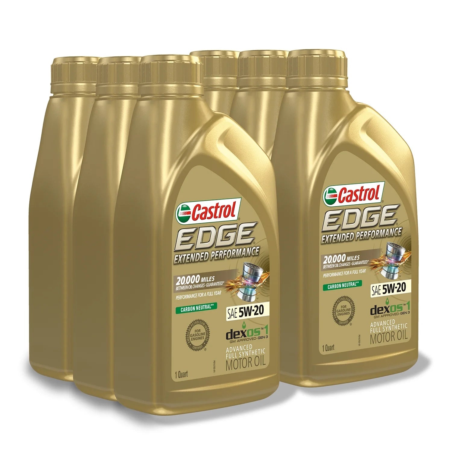 Edge Extended Performance 5W-20 Advanced Full Synthetic Motor Oil, 1 Quart, Case of 6