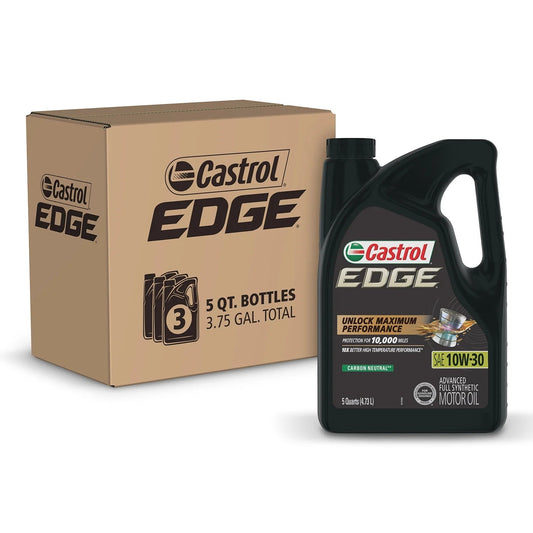 Edge 10W-30 Advanced Full Synthetic Motor Oil, 5 Quarts, Case of 3