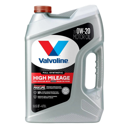 Full Synthetic High Mileage with Maxlife Technology SAE 0W-20 Motor Oil 5 QT